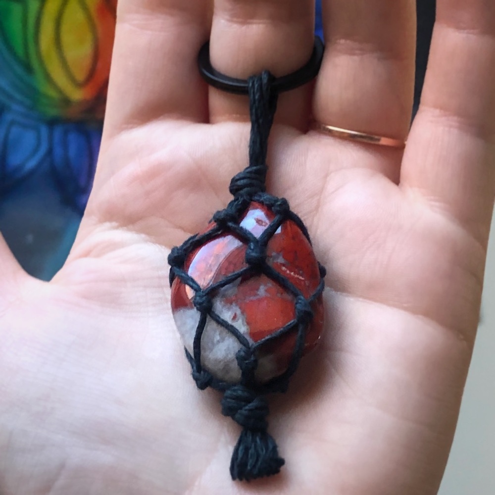 Red Jasper Crystal Keychain